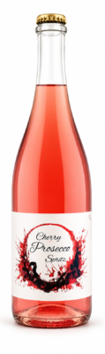Cherry prosecco spritz bottle shot